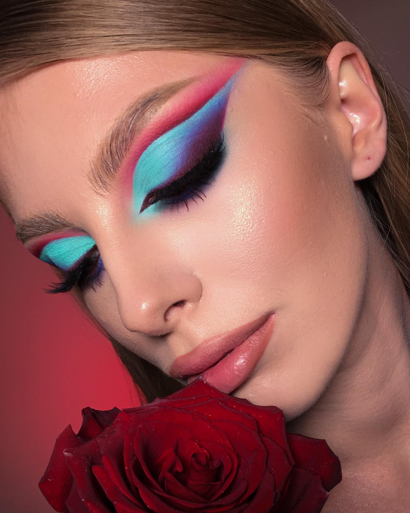 Turquoise Matte Glam Make-up