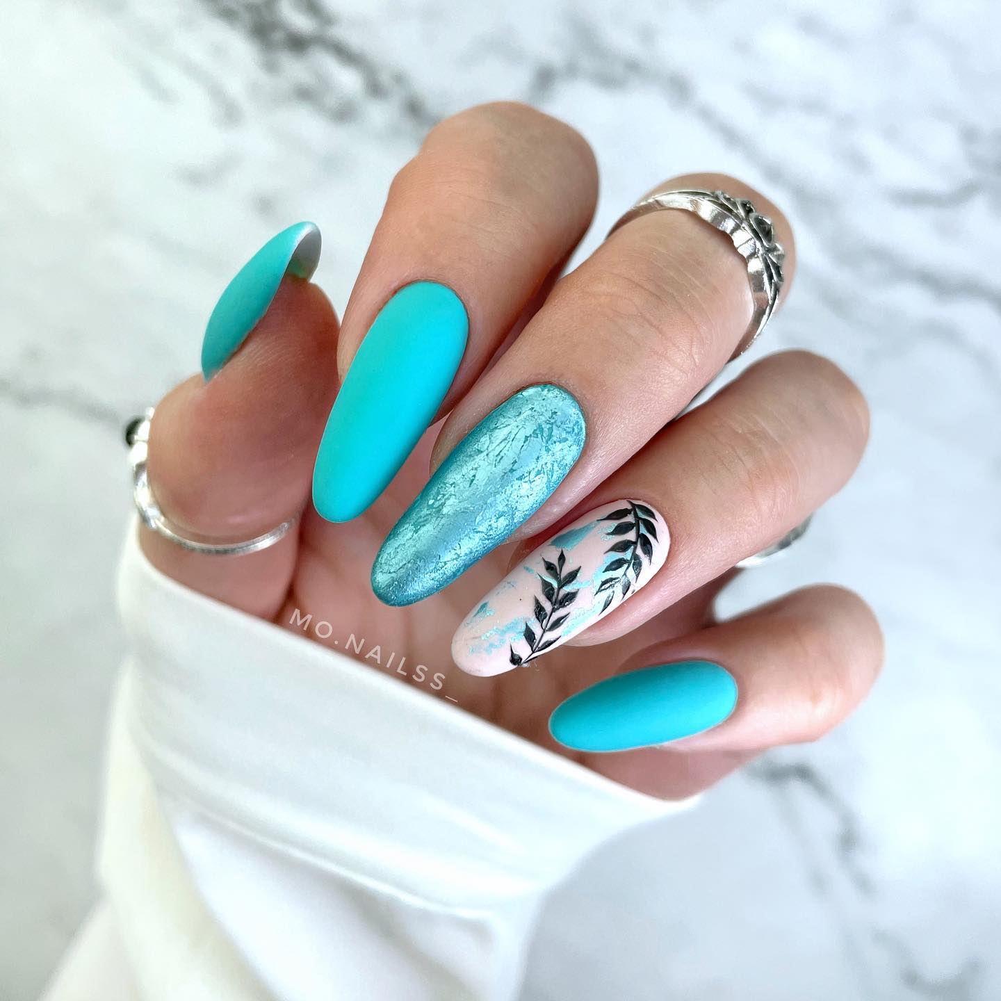 Turquoise Zomer nagels