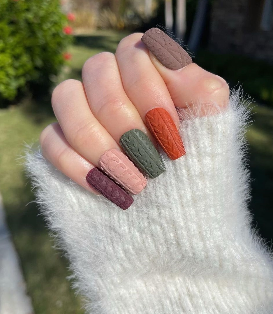 Square Matte Fall Nails