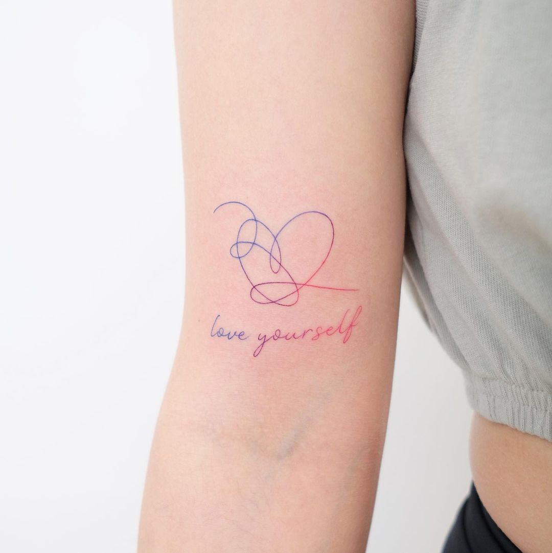 Color Quote Tattoo op onderarm