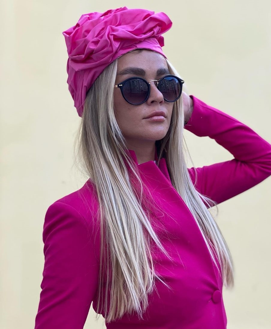 Roze tulband hoed voor vrouwen
