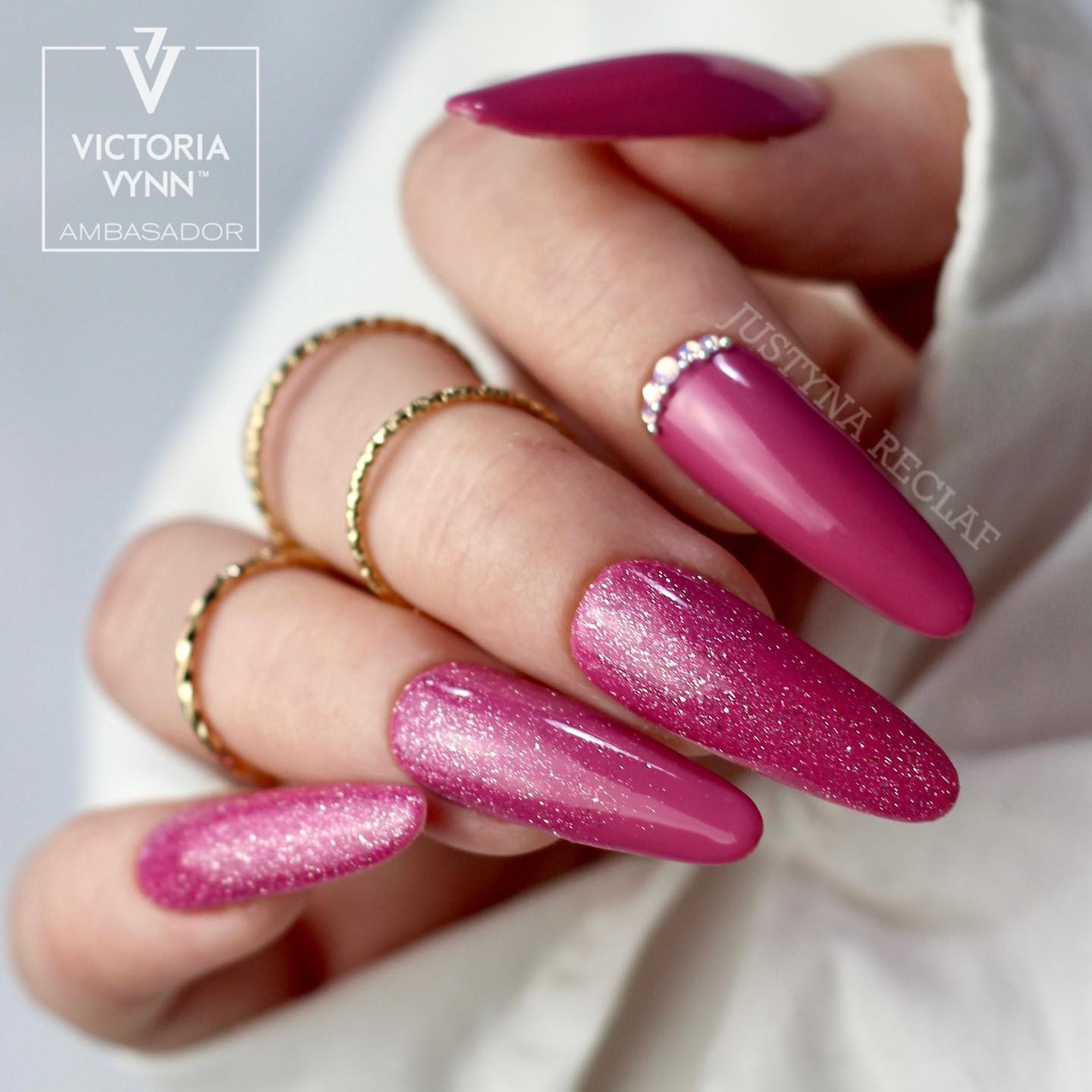 Lange Ronde Vuile Roze Glitter nagels
