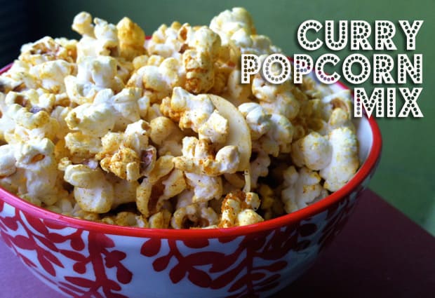 Easy Coconut Curry Popcorn Mix