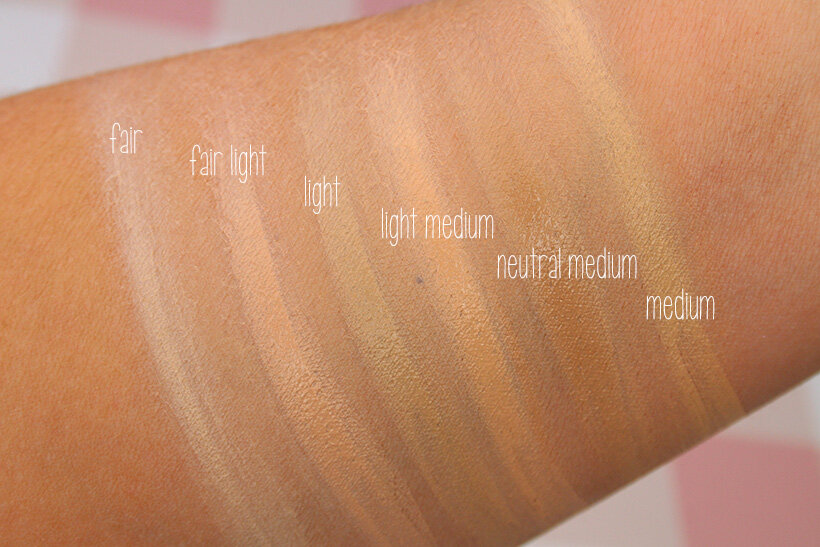 foundation swatches op arm