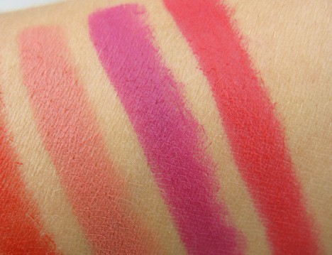 MAC Relentless Rode retro matte lipstick swatches
