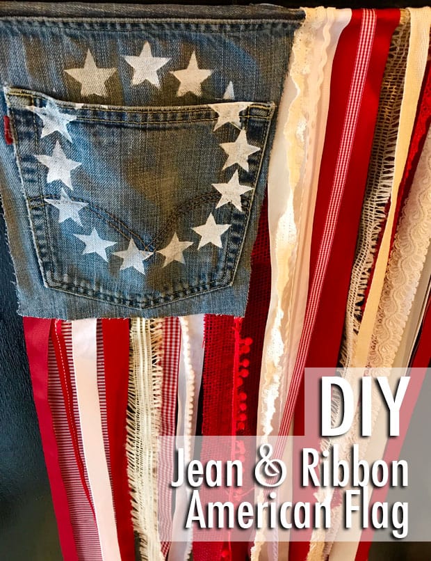 DIY Jean en Ribbon Amerikaanse Vlag