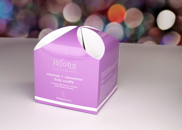 Jojoba Company Tuberoos &Clementine Body Soufflé paarse verpakking