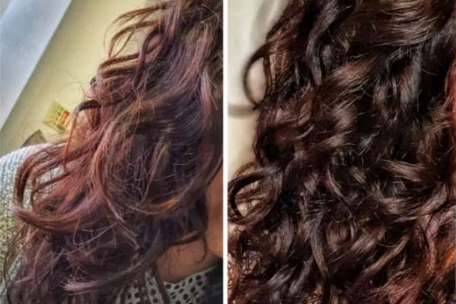 Curly Girl Transition voor en na