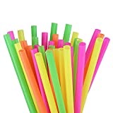 S &L Straw Company - Bulk pack van 250 assorti gekleurde plastic rietjes (Neon - Roze,...