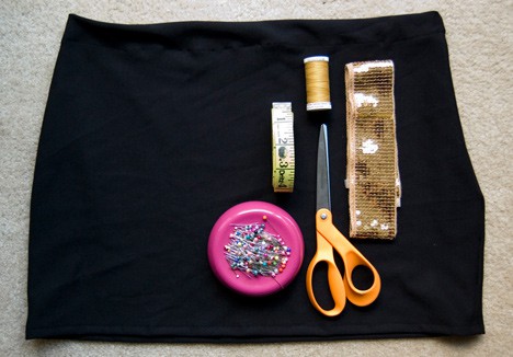 Materialen voor het maken van een DIY Holiday Pailletten rok